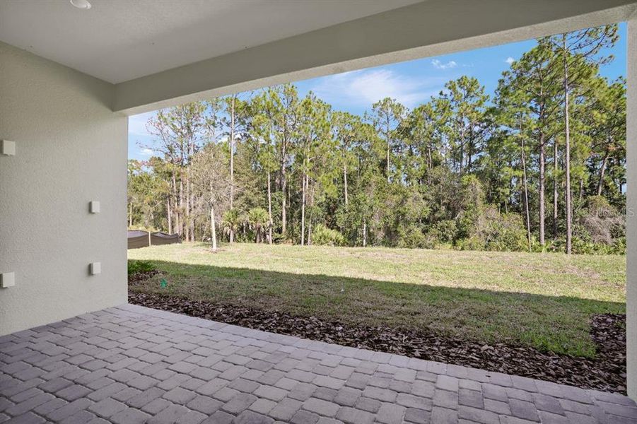Exterior details and patio area of a home in Esplanade at Center Lake Ranch, St. Cloud (Image 3).