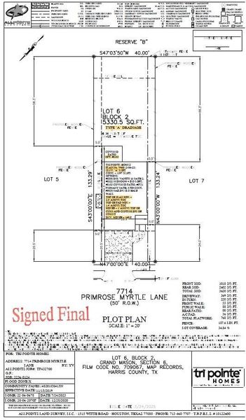 2D floor plan layout of this home in The Ridge at Mason Woods, Cypress, TX (Image 2).