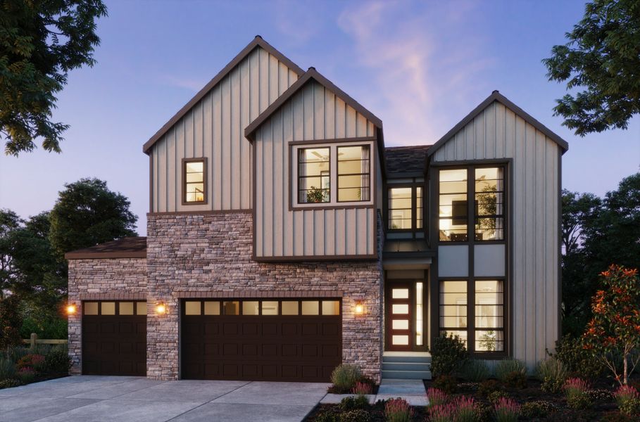 Representative exterior photo of a completed home built from the 3 by Trumark Homes in Kitchel Lake at Serratoga Falls, Timnath, CO (Image 2).