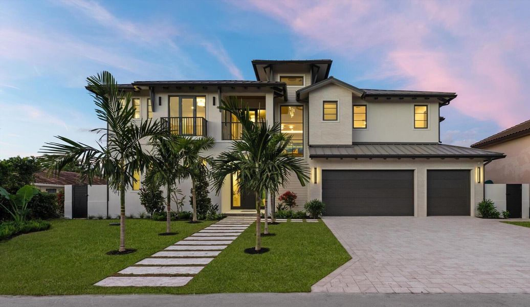 Front exterior of a new home in , Delray Beach, FL, highlighting curb appeal (Image 30). Front exterior of a new home in , Delray Beach, FL, highlighting curb appeal (Image 30).