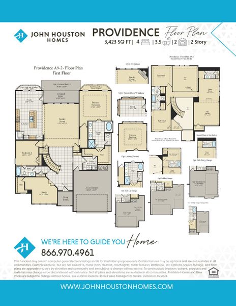 2D floor plan layout for the Providence by John Houston Homes in BridgeWater - Phase 1, Midlothian, TX (Image 3).