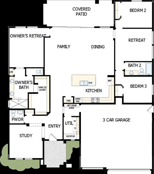 2D floor plan layout of this home in Canyon Views – 70’ Sunrise Series, Litchfield Park, AZ (Image 5).