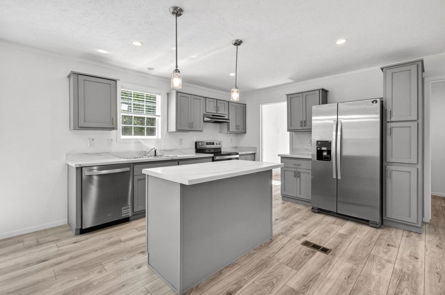 Furnished interior view inside a new home in , Cross (Image 10).