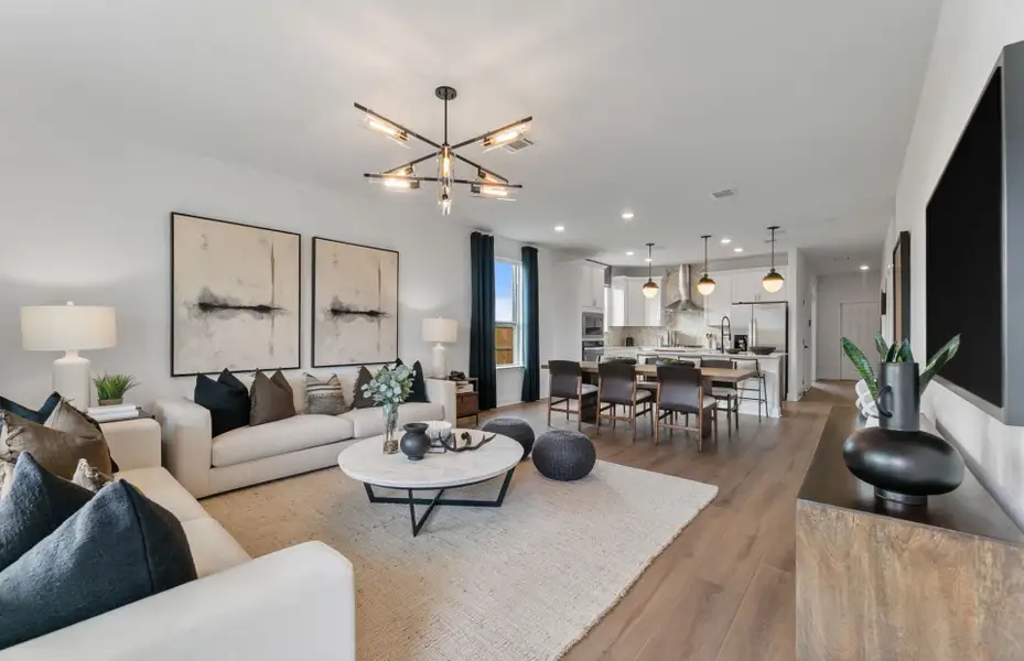Furnished interior view inside a new home in Crosswinds, Kyle (Image 9).