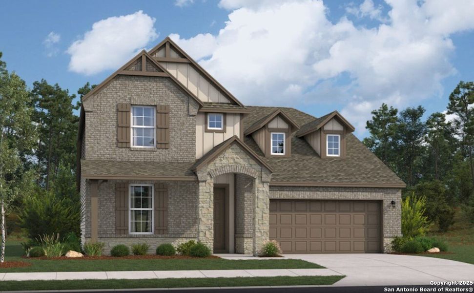 Front exterior of a new home in Westridge, San Antonio, TX, highlighting curb appeal (Image 1). Front exterior of a new home in Westridge, San Antonio, TX, highlighting curb appeal (Image 1).