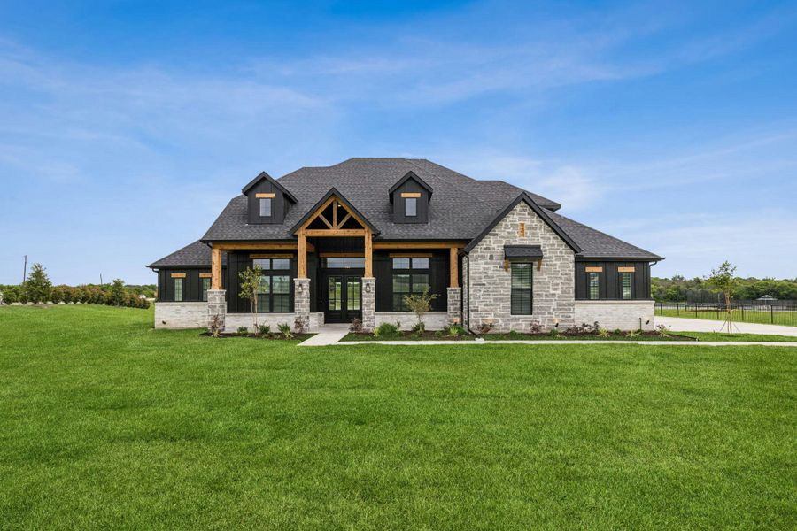 Representative exterior photo of a completed home built from the Harris by Kindred Homes in Berkshire Estates, Mesquite, TX (Image 21).