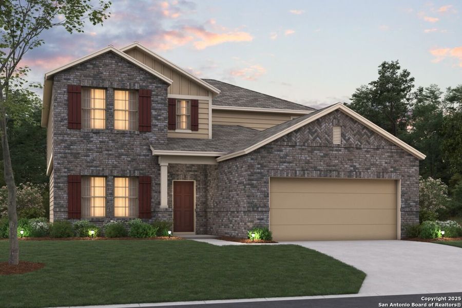Front exterior of a new home in Paloma Park, Converse, TX, highlighting curb appeal (Image 15). Front exterior of a new home in Paloma Park, Converse, TX, highlighting curb appeal (Image 15).