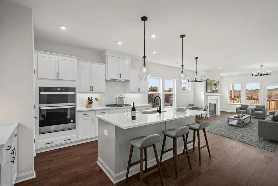 The Oakland A Kitchen and Living Area