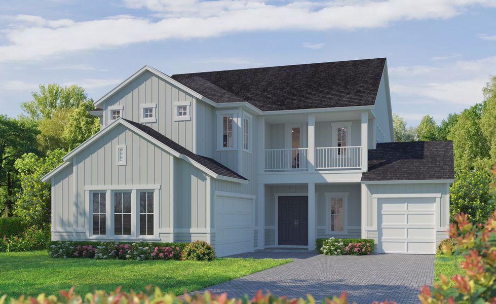 Representative exterior photo of a completed home built from the Pablo II by ICI Homes in EverRange, Jacksonville, FL (Image 3). Representative exterior photo of a completed home built from the Pablo II by ICI Homes in EverRange, Jacksonville, FL (Image 3).