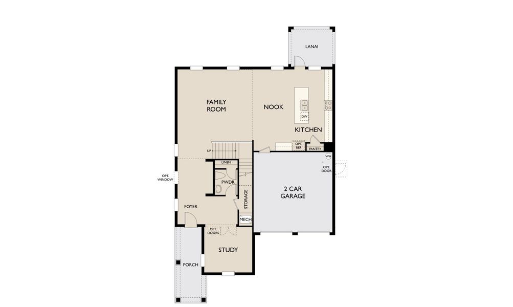 2D floor plan layout for the Moseley by Ashton Woods in Lake Cawood Cove, Windermere, FL (Image 3).