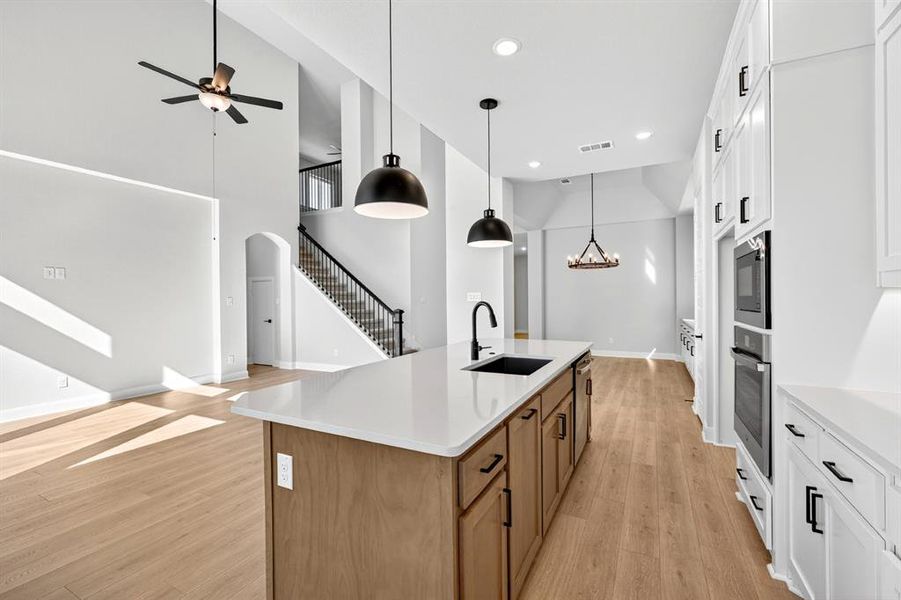 Furnished interior view inside a new home in Pecan Square - Gardens, Northlake (Image 18). Furnished interior view inside a new home in Pecan Square - Gardens, Northlake (Image 18).