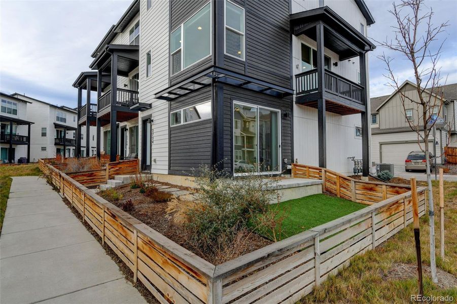 Exterior details and patio area of a home in , Broomfield (Image 20).