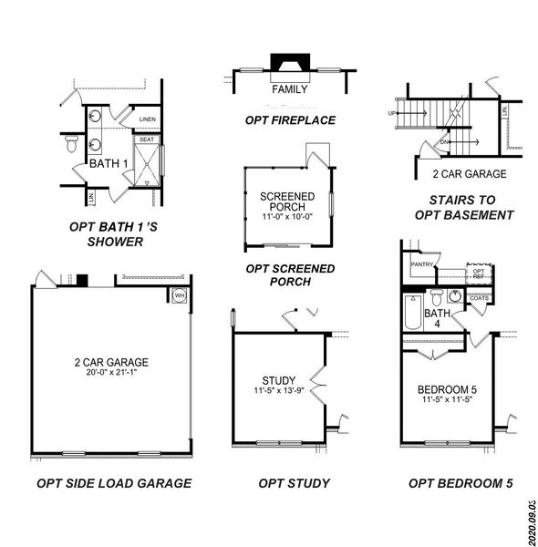 2D floor plan layout of this home in Reserve at Tap Root Farms, Fletcher, NC (Image 4).