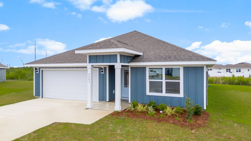 Representative exterior photo of a completed home built from the The Cali by D.R. Horton in Liberty, Panama City, FL (Image 24).