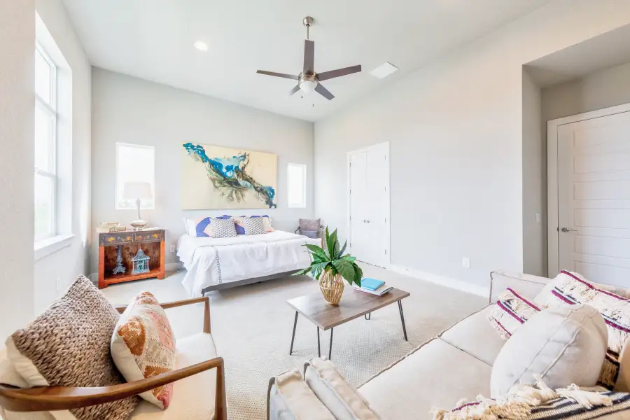 Furnished interior view inside a new home in The Brownstones at East Quarter, Dallas (Image 27).