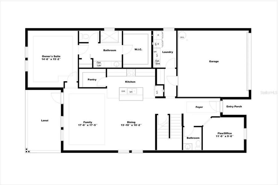 2D floor plan layout of this home in Yucatan Gardens, Orlando, FL (Image 3).