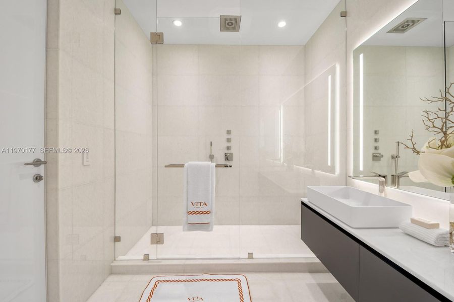 Furnished interior view inside a new home in , Miami (Image 10).