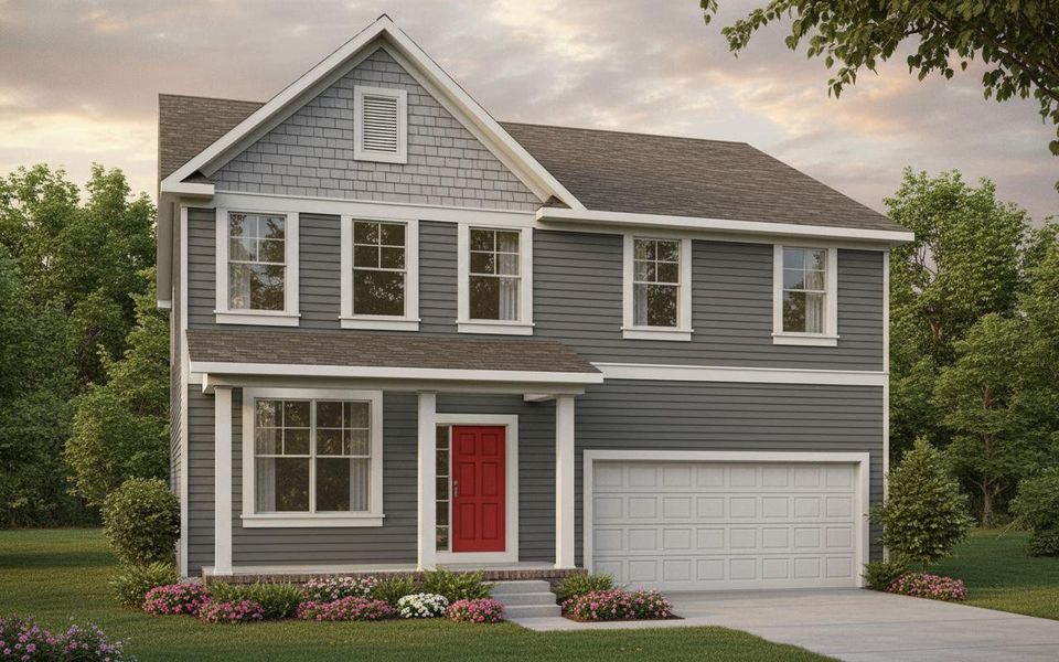 Front exterior of a new home in McCain's Station, Gallatin, TN, highlighting curb appeal (Image 1).