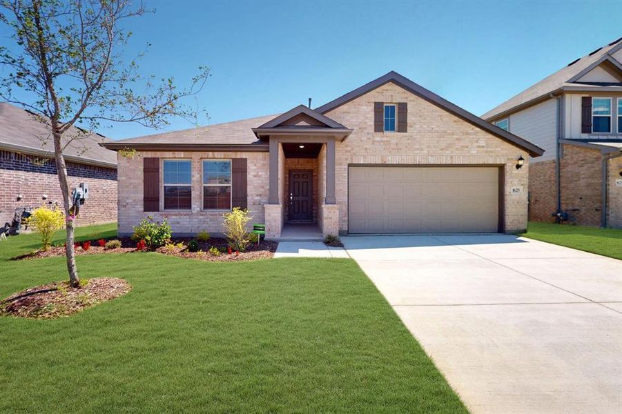 Front exterior of a new home in Sanderos, Fort Worth, TX, highlighting curb appeal (Image 1). Front exterior of a new home in Sanderos, Fort Worth, TX, highlighting curb appeal (Image 1).