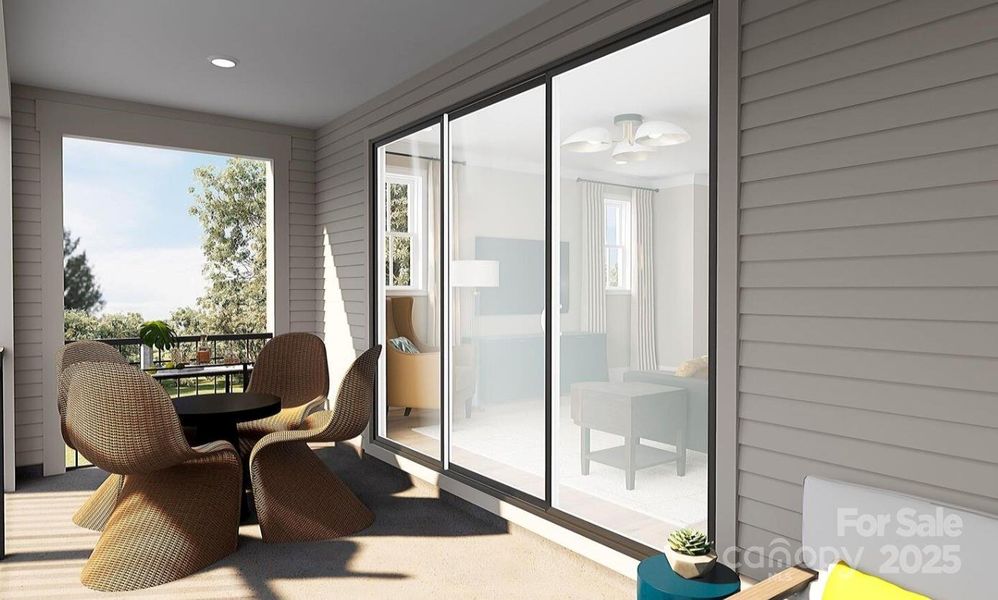 Covered Outdoor Living with Large Sliding Glass Doors.*Virtual Renderings | Actual Finishes and Structural Selections May Vary. Covered Outdoor Living with Large Sliding Glass Doors.*Virtual Renderings | Actual Finishes and Structural Selections May Vary.