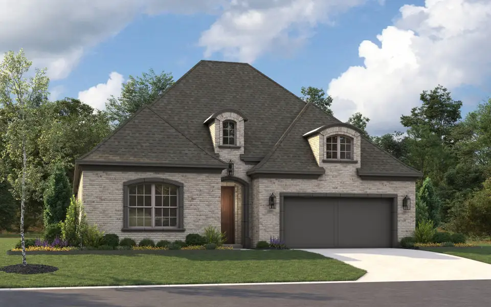 Representative exterior photo of a completed home built from the 4523 by Tradition Homes in Windsong Ranch, Prosper, TX (Image 3).