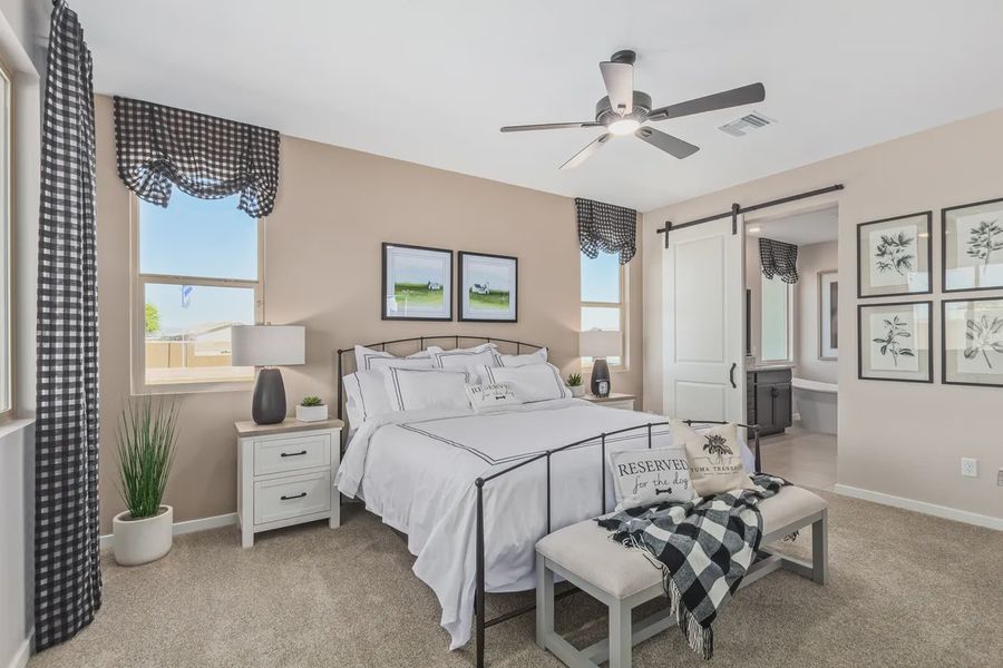 Representative furnished interior of a home built from the 1603 by Elliott Homes in Acacia at Santana, Yuma (Image 13).