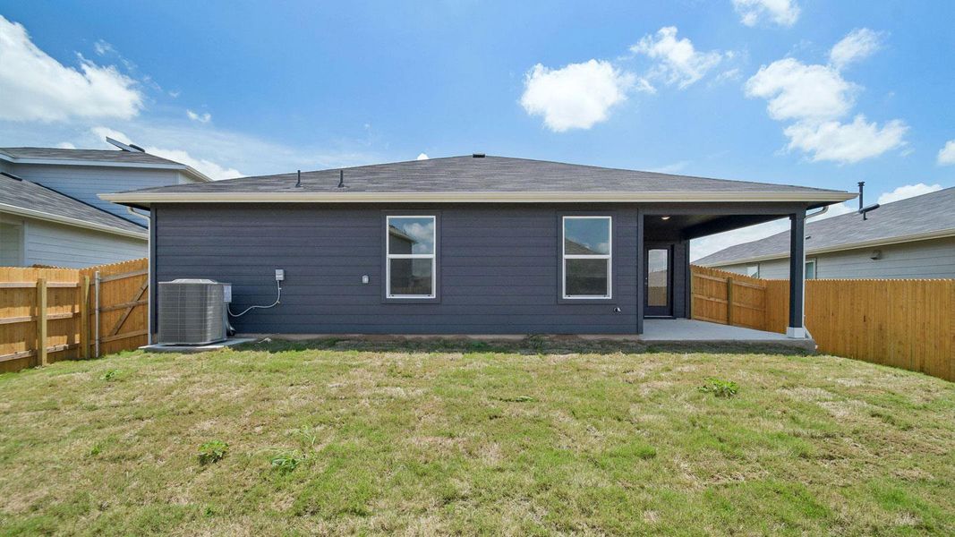 Exterior details and patio area of a home in Southgrove, Kyle (Image 3).