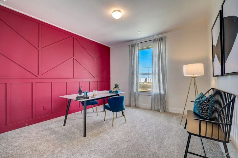 Representative furnished interior of a home built from the Pecos by Pacesetter Homes in Avery Centre, Round Rock (Image 18).
