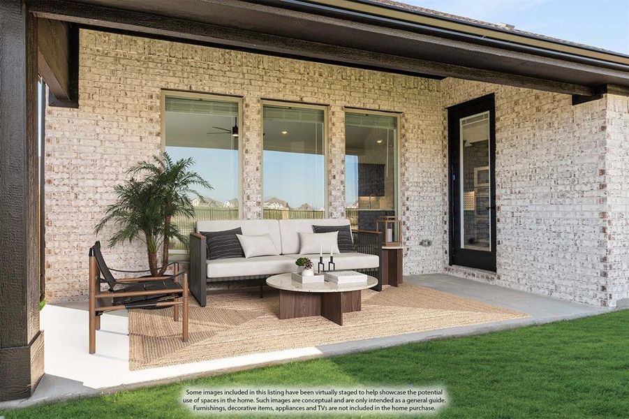 Exterior details and patio area of a home in Timberbrook 3B-4A, Justin (Image 23).