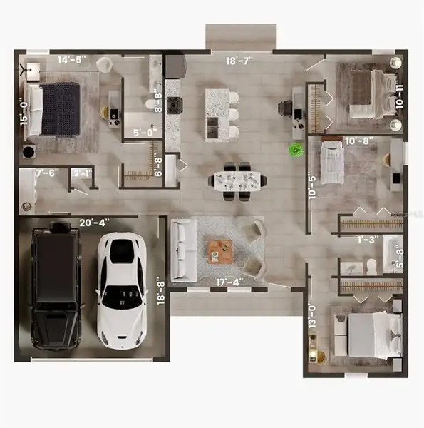 2D floor plan layout of this home in , Citrus Springs, FL (Image 3).
