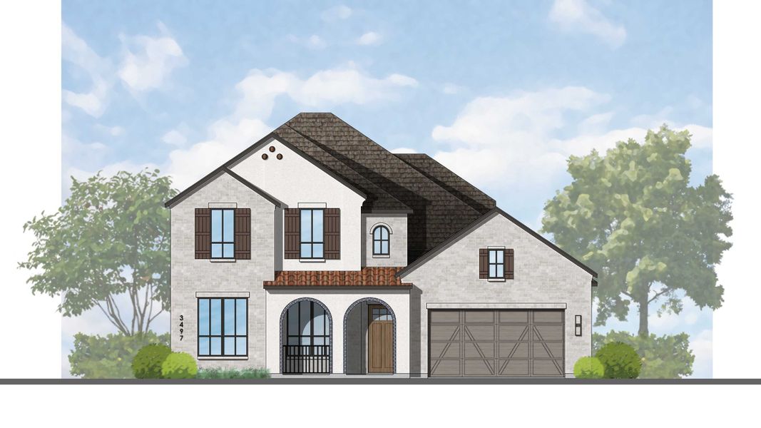 Representative rendering of the exterior for the Foxleigh Plan by Highland Homes (Image 36).