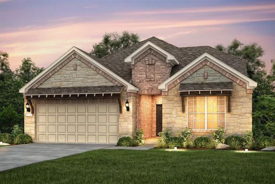 Pulte Homes, Mooreville elevation D, rendering