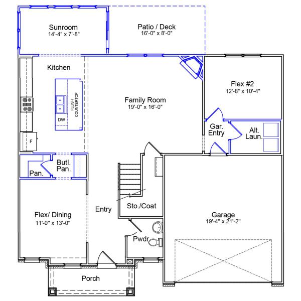 2D floor plan layout of this home in Brooke Hill, Lewisville, NC (Image 3).