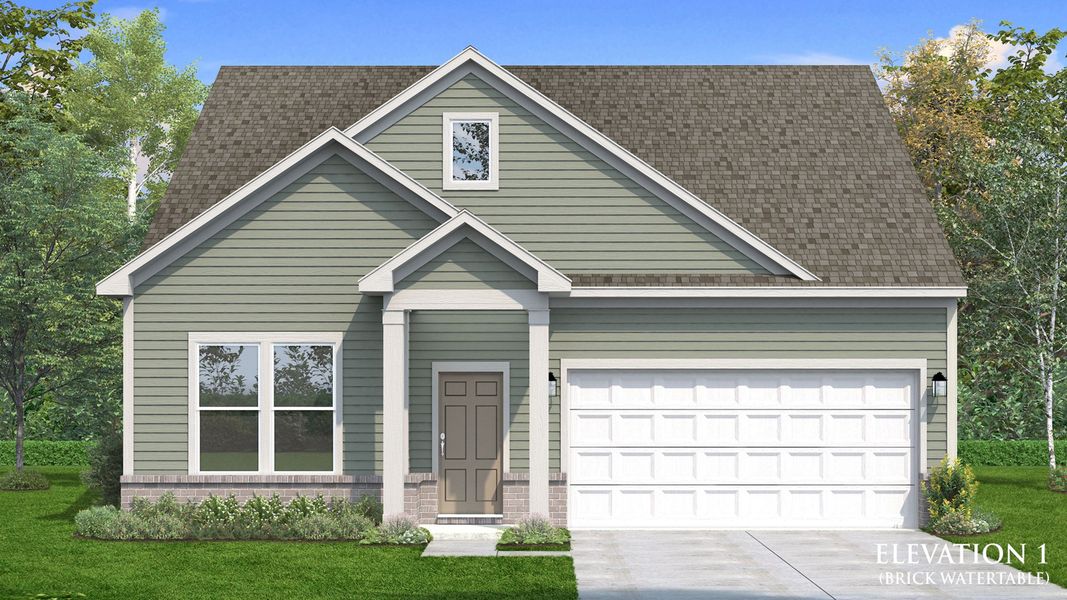 Representative exterior photo of a completed home built from the Greenwich by DRB Homes in Weavers Pointe, Zebulon, NC (Image 7).