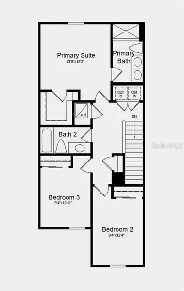 2D floor plan layout of this home in The Towns at Tiburon, Nokomis, FL (Image 3).