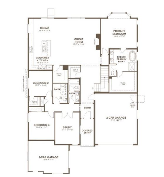 2D floor plan layout for the Daniel by Richmond American Homes in Legacy Pointe at Looking Glass, Parker, CO (Image 3). 2D floor plan layout for the Daniel by Richmond American Homes in Legacy Pointe at Looking Glass, Parker, CO (Image 3).