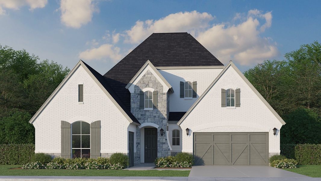 Plan 1631 Elevation C with Stone