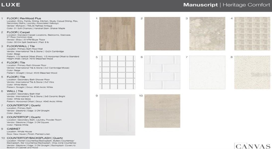 Sample of building materials used in homes in Esplanade at Coasterra, Palmetto (Image 3). Sample of building materials used in homes in Esplanade at Coasterra, Palmetto (Image 3).