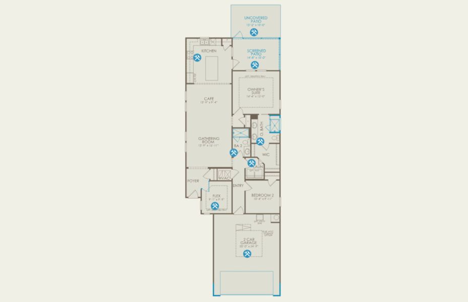 2D floor plan layout of this home in Sun City Hilton Head, Bluffton, SC (Image 5).