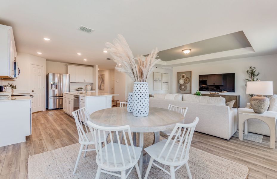 Dining space with view of gathering room