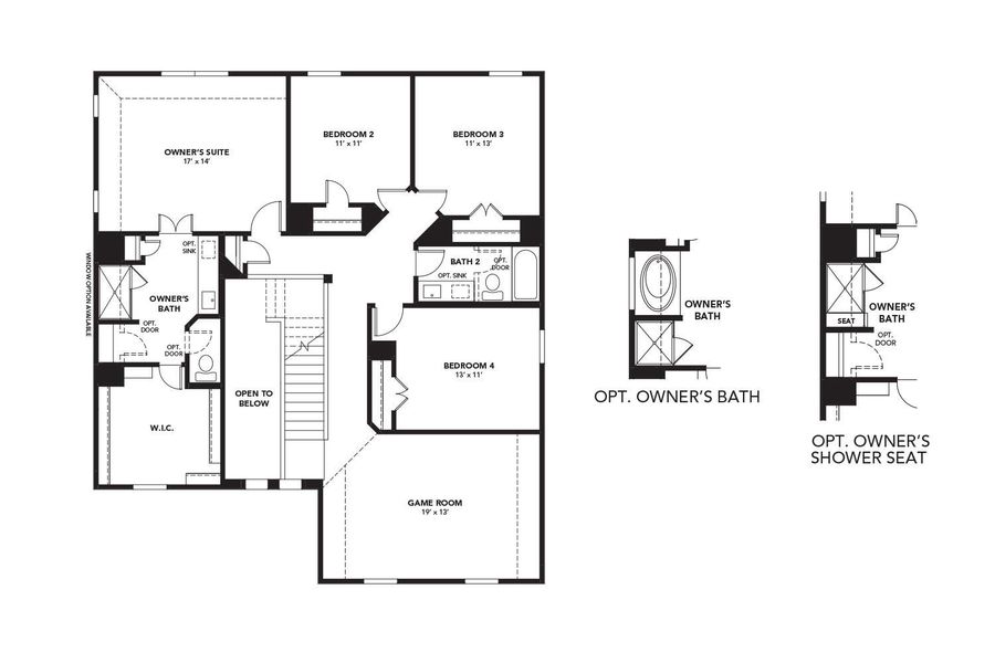 2D floor plan layout of this home in Sunterra, Katy, TX (Image 4).