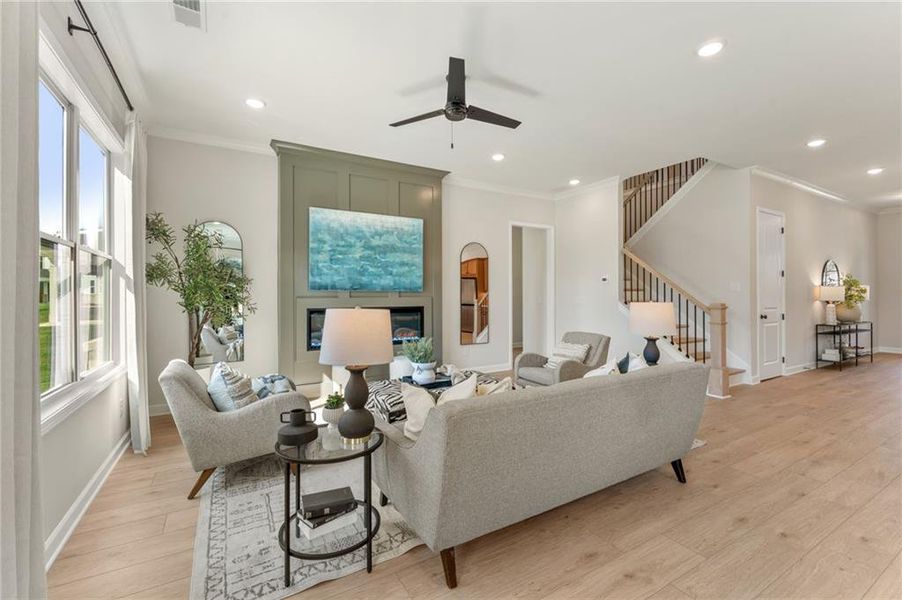 Furnished interior view inside a new home in Linden Grove, Powder Springs (Image 23). Furnished interior view inside a new home in Linden Grove, Powder Springs (Image 23).