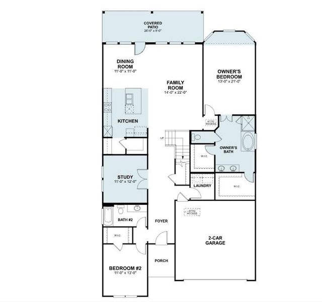 2D floor plan layout of this home in Edgewood, Leander, TX (Image 3).
