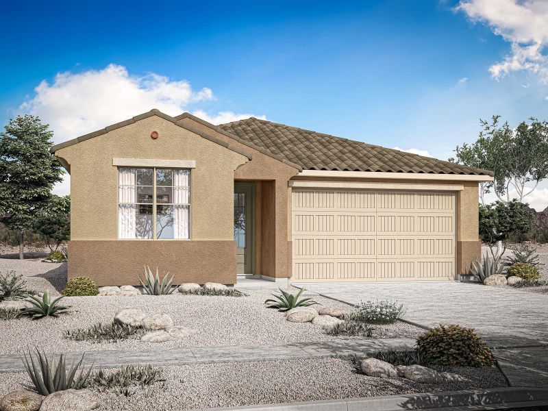 Representative exterior photo of a completed home built from the Sepia by Mattamy Homes in Rosewood Heights, San Tan Valley, AZ (Image 3).