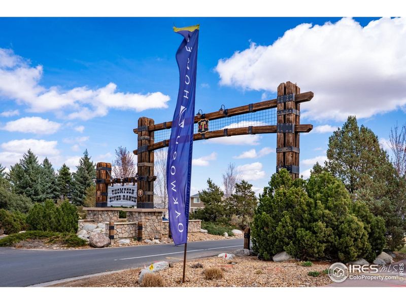 Front exterior of a new home in Thompson River Ranch, Johnstown, CO, highlighting curb appeal (Image 19).