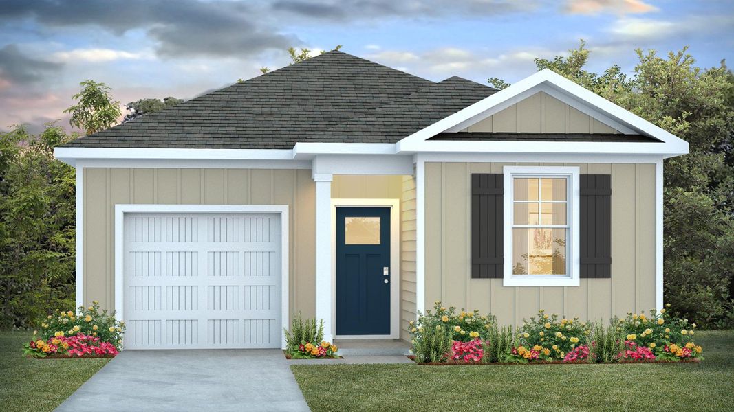 Front exterior of a new home in Eagle Creek, Bolivia, NC, highlighting curb appeal (Image 1).