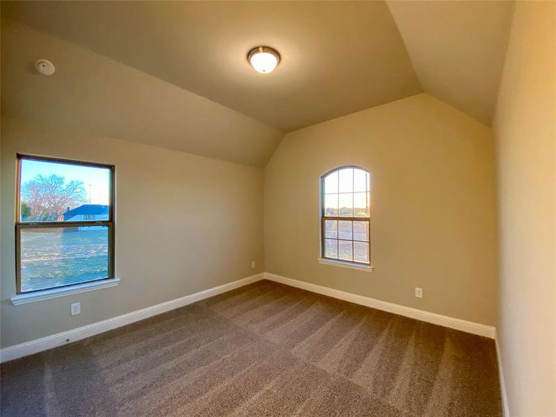 Bed 5 with vaulted ceiling has its own bathroom