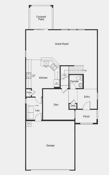 2D floor plan layout for the Plan 2269 by KB Home in Skyline Village Prelude, San Tan Valley, AZ (Image 3).