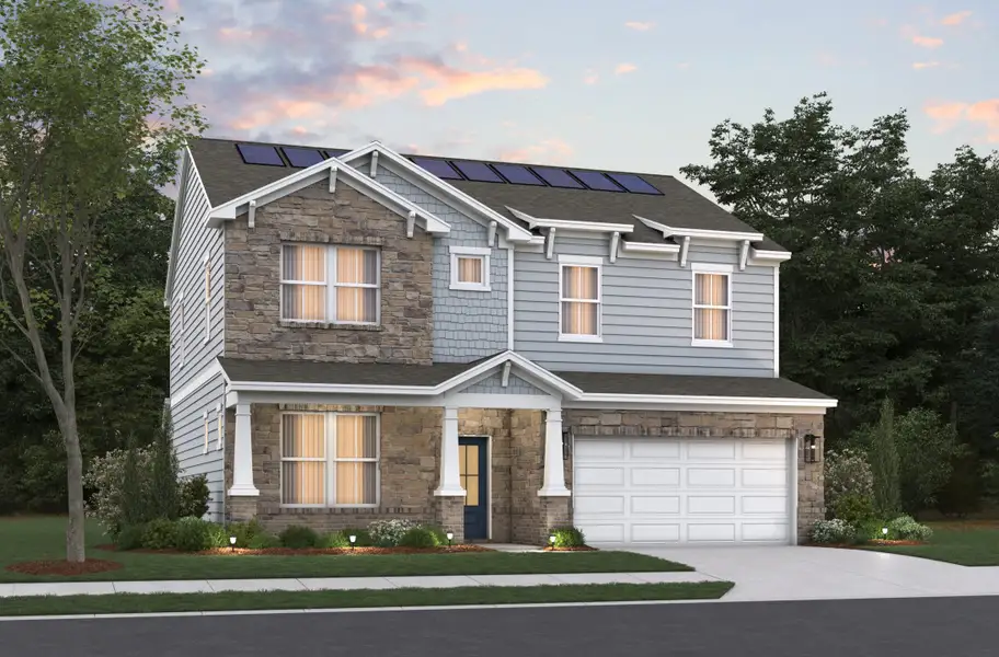 Representative exterior photo of a completed home built from the Emerson by Beazer Homes in Heirloom Landing, Auburn, GA (Image 20). Representative exterior photo of a completed home built from the Emerson by Beazer Homes in Heirloom Landing, Auburn, GA (Image 20).