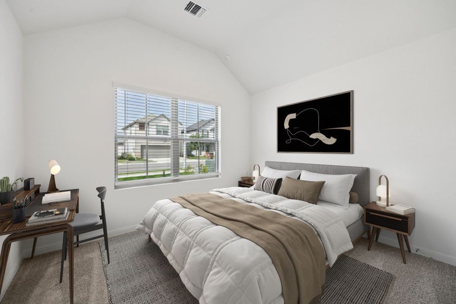 Bedroom in the Pinehurst home plan by Trophy Signature Homes - REPRESENTATIVE PHOTO Bedroom in the Pinehurst home plan by Trophy Signature Homes - REPRESENTATIVE PHOTO